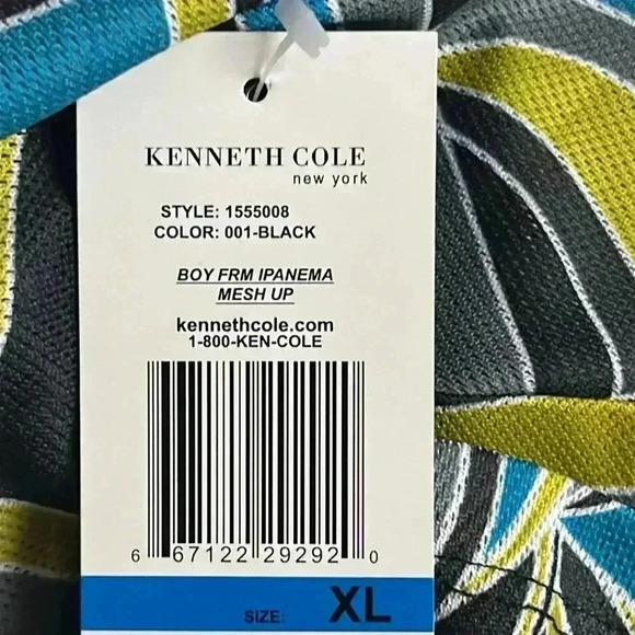 Kenneth Cole Abstract Art Deco Button Mesh Front Top Size XL - Picture 8 of 8